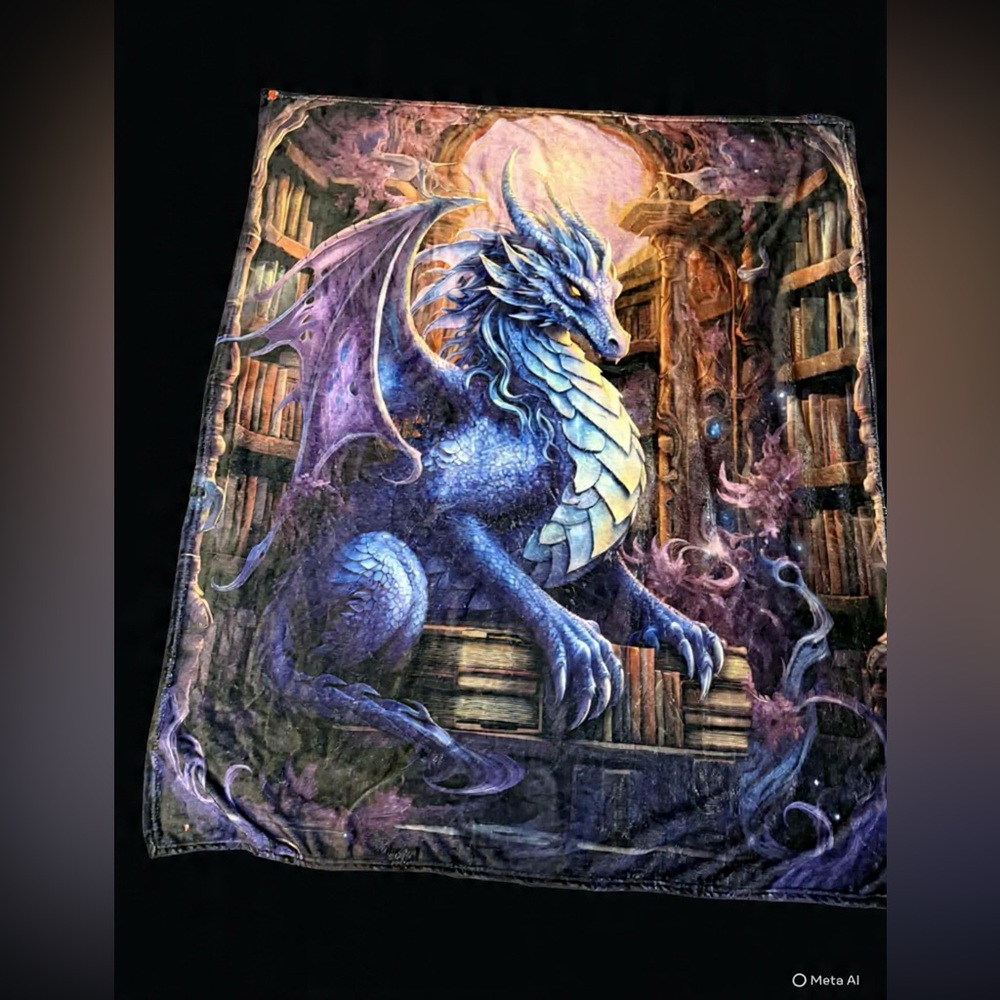 Bright Colorful Plush Dragon blanket